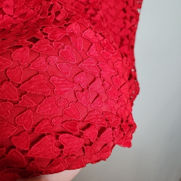 Lane Bryant Heart Lace Crochet Sleeveless Red Top Women's Plus Size 22 - Picture 12 of 14